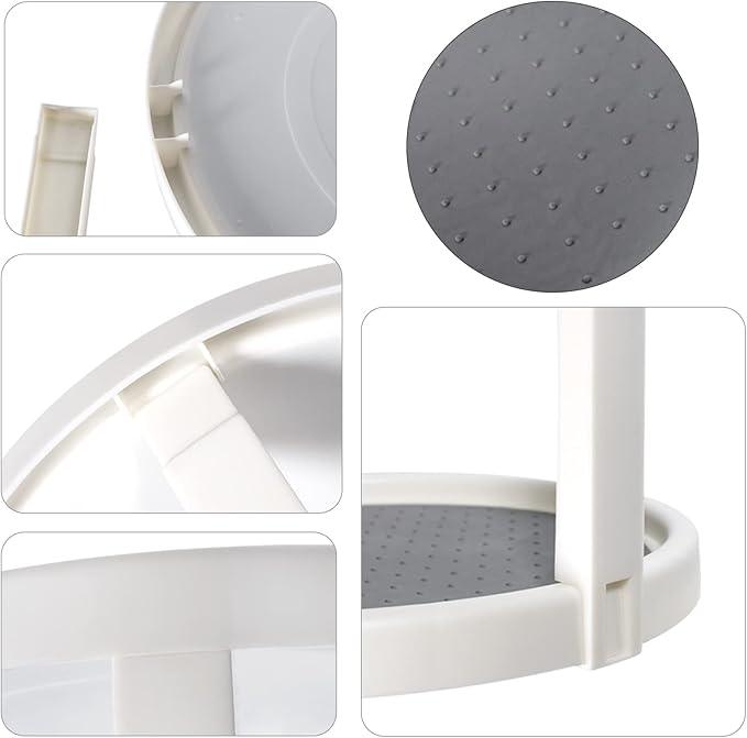Lazy Susan Organizer, 2 Tier Non Skid Spice Rack Turntable,360 Degree Rotating Seasoning Organizer, 10-Inch Spinning Organizer for Pantry Cabinet, Kitchen, Countertop, Vanity Display Stand
