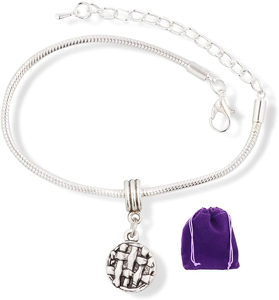 EPJ Pie Bracelet | Apple Cherry Peach Rhubarb Berry Stainless Steel Snake Chain Charm Bracelet