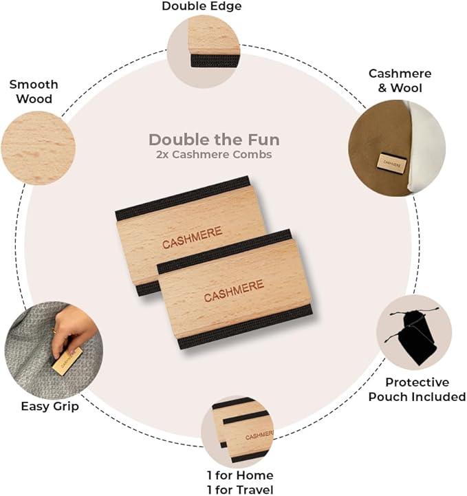 Cashmere Comb | Sweater Comb - Removes Pills & Fuzz from Clothing x 2