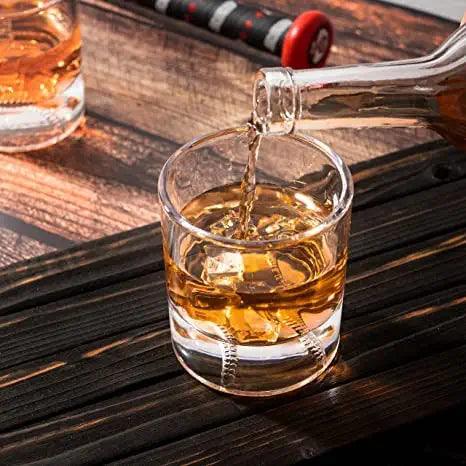 Baseball Whiskey Glass - 12oz Whiskey Glass by The Wine Savant - Perfect for Any Occasion, Baseball Lovers, Baseball Gifts, Baseball Themed Party, Baseball Birthday Gift Set (1)
