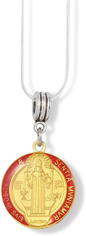 EPJ Saint Benedict Coloured Charm Snake Chain Necklace