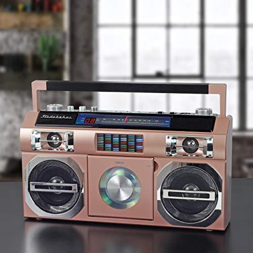 Studebaker 80's Retro Street Bluetooth Boombox with Radio, CD Player - Gifts for You 'n Me