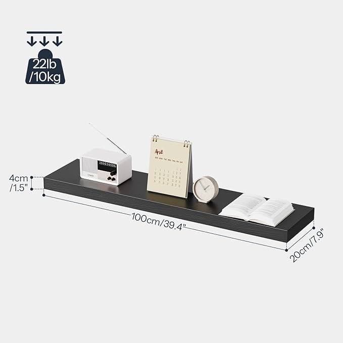 HOOBRO Floating Shelves for Wall, Wall Mounted Shelf Set of 2, 39.4