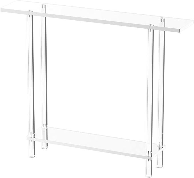 Acrylic Narrow Console Table for Entryway, 7.6