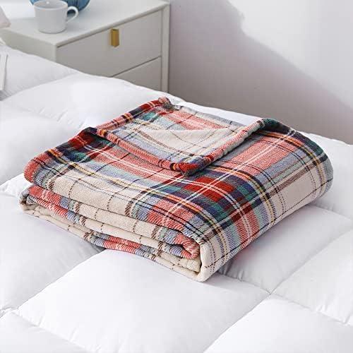 MERRYLIFE Tartan Plaid Print Throw Blanket Decorative Fleece Throw | Ultra-Plush Colorful | Couch Blanket Travel Lap | Home Gift Use(60