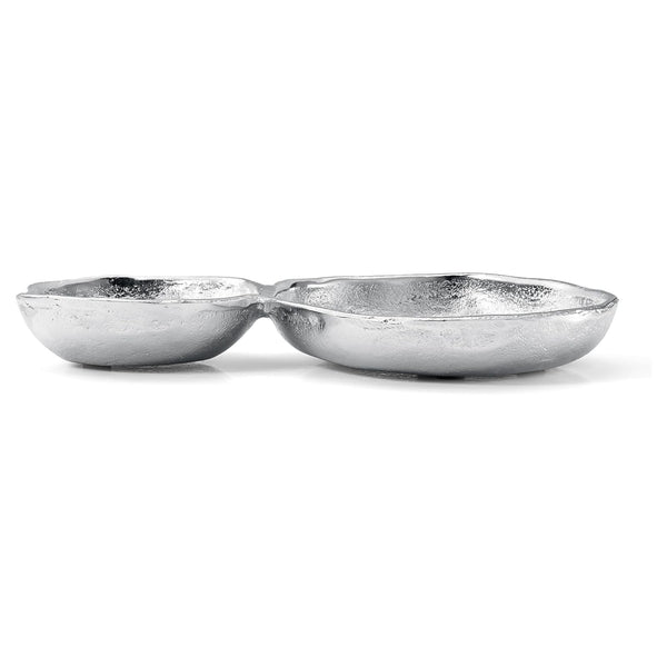 2 Cluster Decorative Bowls Bright Silver Snack Tray Bowl Chip