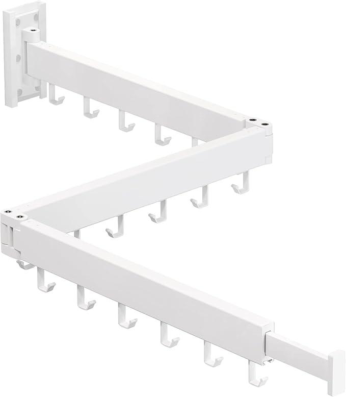 Clothes Drying Rack Wall Mounted,Drying Rack Clothing,Laundry Drying Rack Wall Mount,Collapsible Drying Racks for Laundry,Retractable,Foldable,Clothes Hanger Rack,Clothes Dryer Rack,White Color