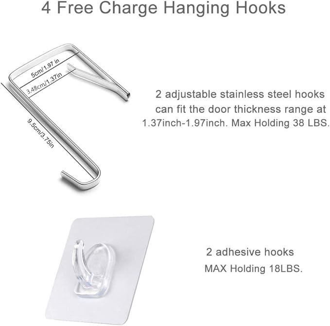 Hanging Laundry Hamper,Door Hanging Hamper with Width Opening, Over the Door Laundry bag with hooks, Laundry Collector and Over Door Storage Bag (36x22 Inch,Pop Grey)