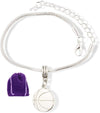 EPJ Basketball Gifts | Basketball Two Sided Stainless Steel Snake Chain Charm Bracelet