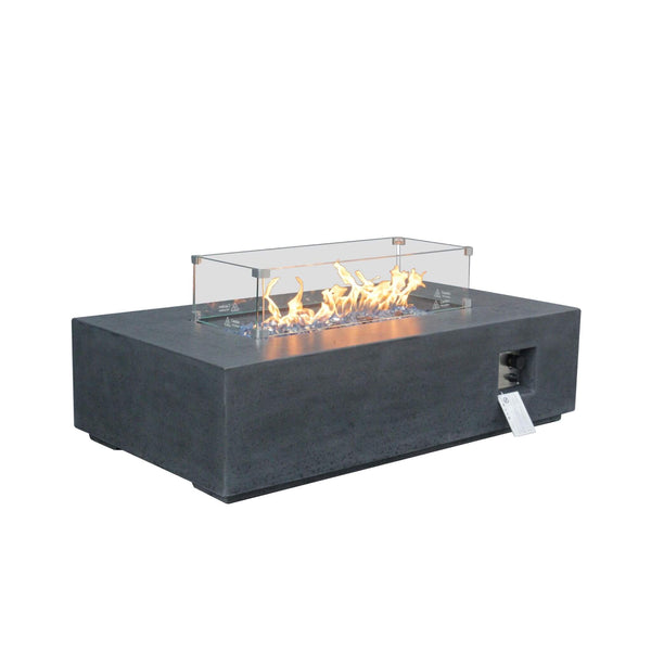 Alora 52-Inch Portable Concrete Rectangular Propane Fire Pit Table With Repair Kit (SAK52304) SAKSBY WHOLESALE