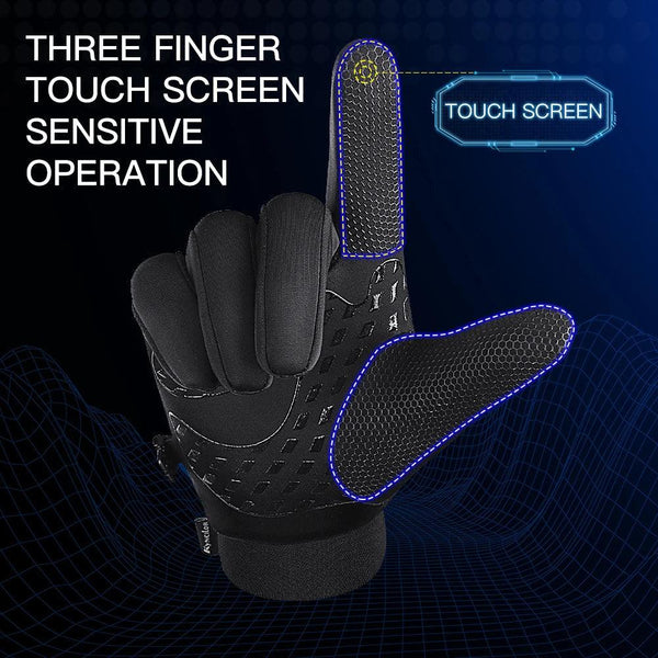 Outdoor warm cold windproof riding gloves touch screen windproof and anti-skid women's velvet full finger gloves