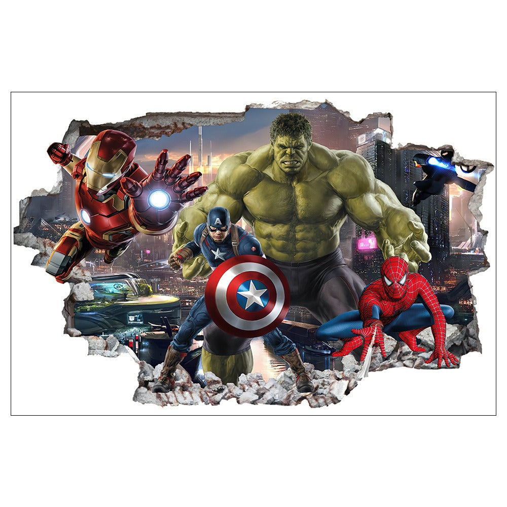 Marvel League of Legends Captain America Iron Man Batman Hulk Boy Bedroom and Living Room Decoration