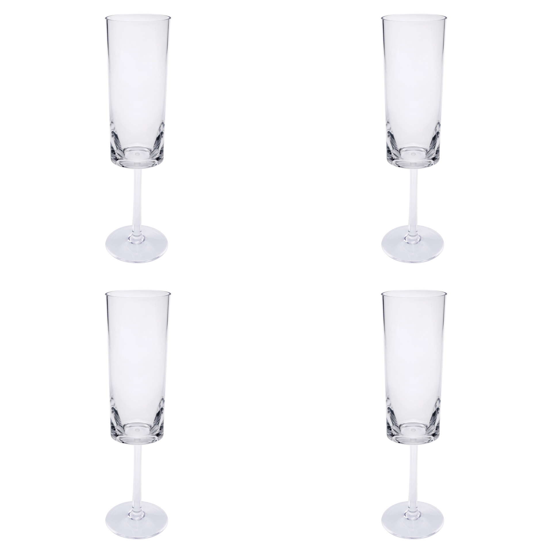 Set of Four Rainbow Geometric Acrylic Stemmed Flutes
