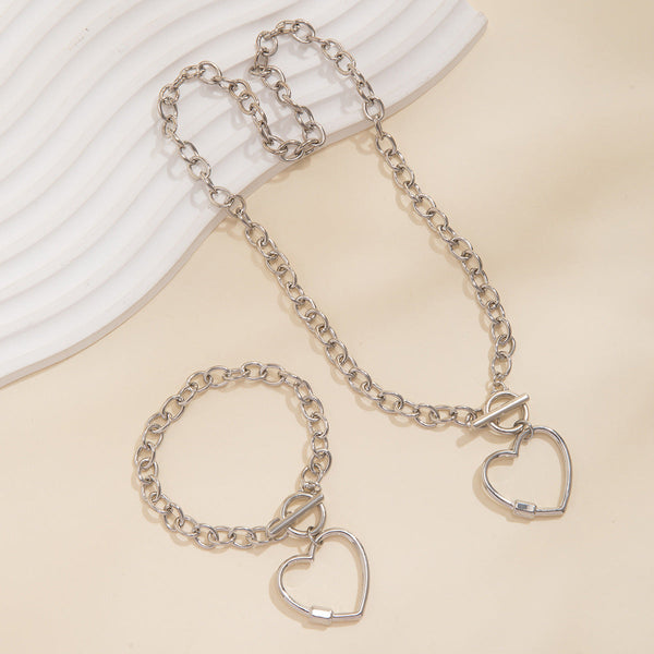 Cold and minimalist necklaces, versatile star shaped necklaces, sweet and cool French style heart-shaped necklace set, accessories