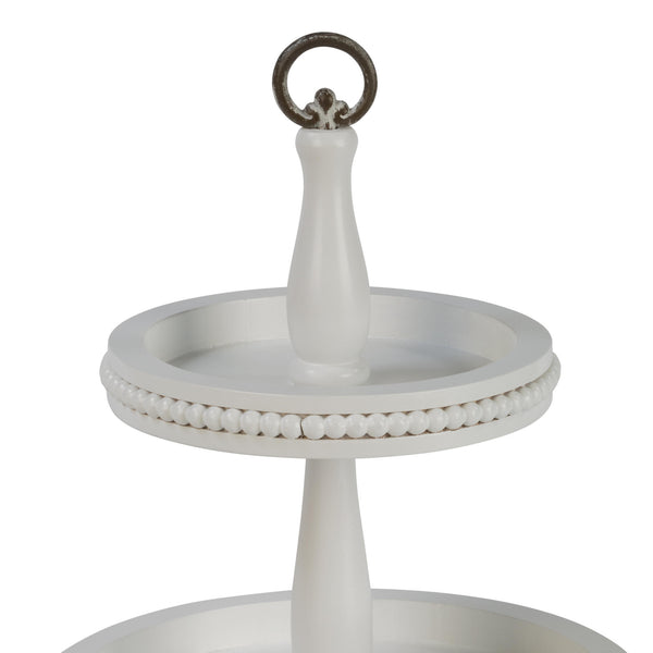 2 Tier Wooden Beaded Display Stand - Black & White
