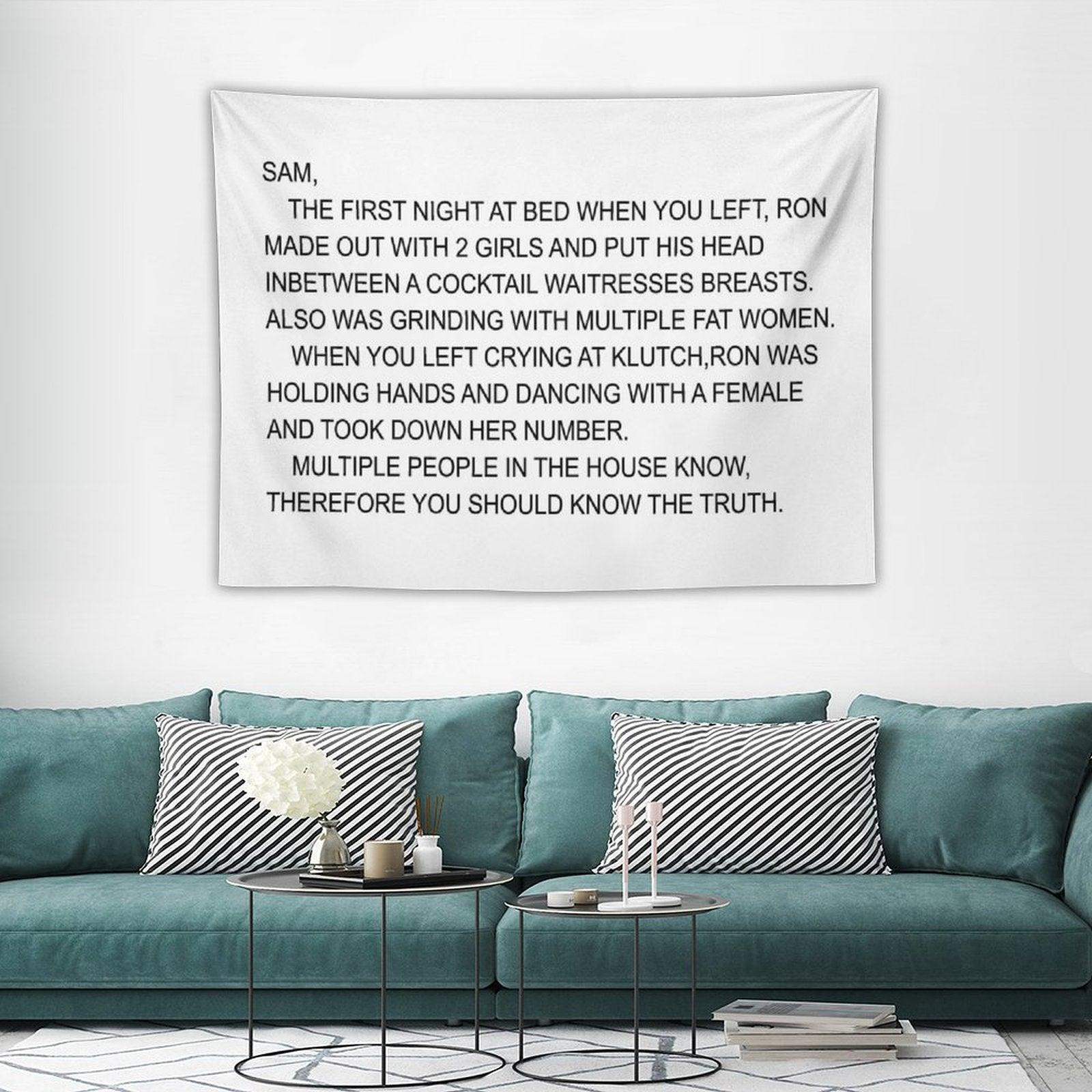 Jersey Shore Letter To Sammi Tapestry