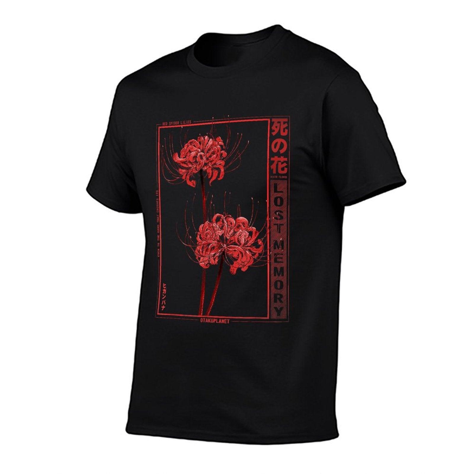 Japanese Spider Lily Soft Grunge Anime Aesthetic Flower T-Shirt
