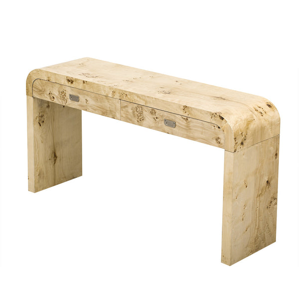 Modern Entryway Table with Burl Wood Veneer,Suitable for Entryway, Hallway, Living Room, Foyer, Corridor Vtng Furniture