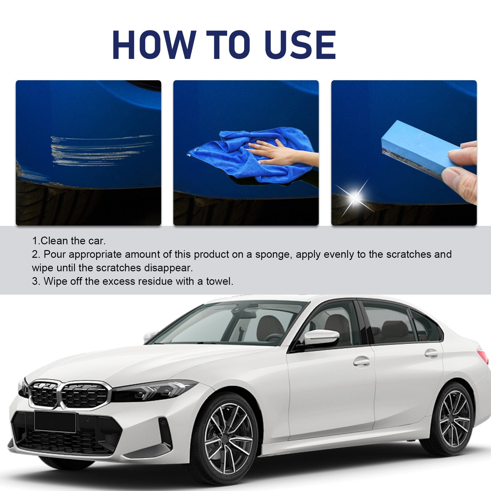 Car Scratch Remover, Repair Car Finish Scratch Polishing Refinish Coating Kit