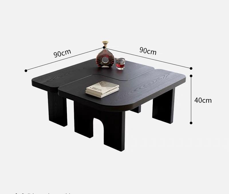 Modern Black Wooden Nesting Coffee Table Set