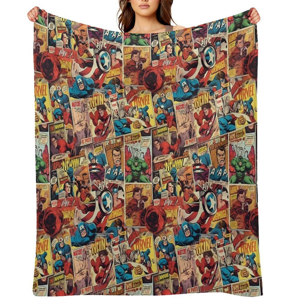 Vintage Comic Pattern Lightweight Throw Blanket