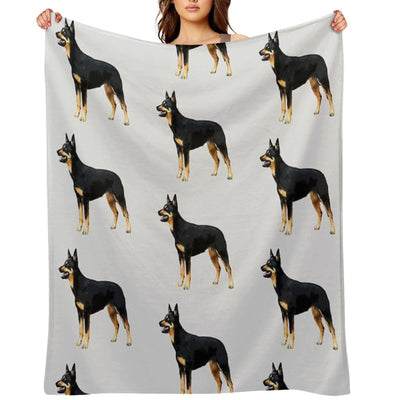 Kelpie- Australian Black And Tan Kelpie Durable Throw Blanket