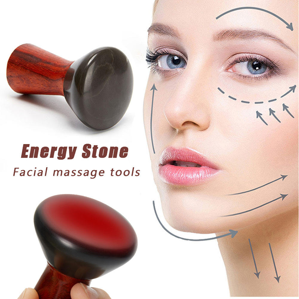 Hot Compress Bian Stone Facial Gua Sha V Face Massager Guasha Stone Wrinkle Remover Face Stone Massager