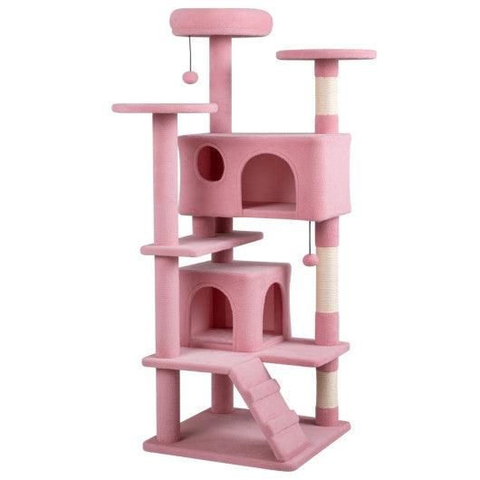 52 Inch Tall Cat Tree Tower for Indoor Cats-Pink
