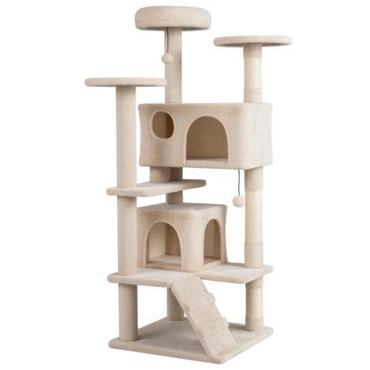52 Inch Tall Cat Tree Tower for Indoor Cats-Beige