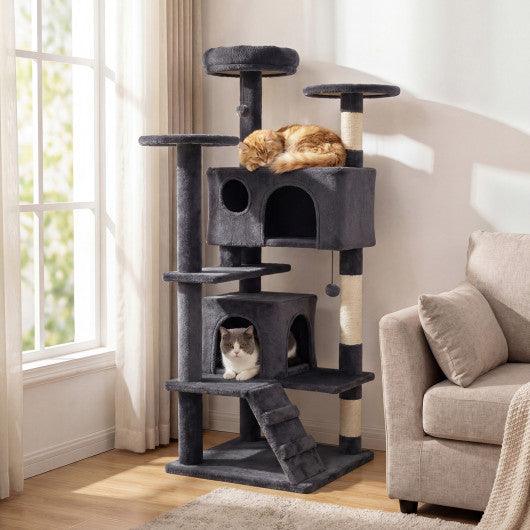 52 Inch Tall Cat Tree Tower for Indoor Cats-Dark Gray