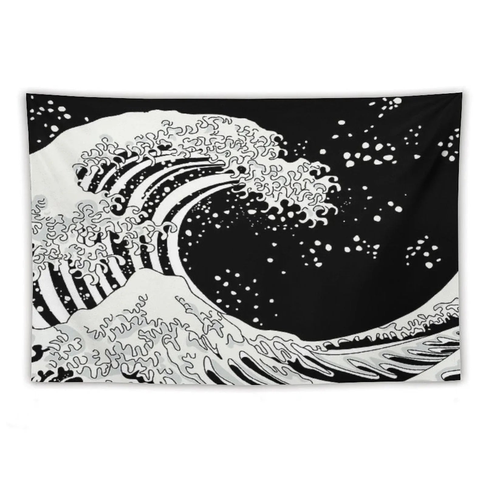 Black And White Great Wave Tapestry