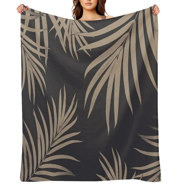 Palm Leaves Pattern Sepia Vibes #2 #tropical #decor #art Plush Throw Blanket