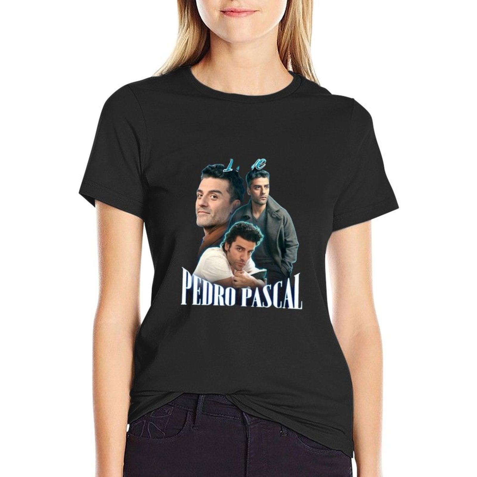 I Love Pedro Pascal Oscar Isaac Cursed Fan Collage  Slim-fit Cut T-Shirt