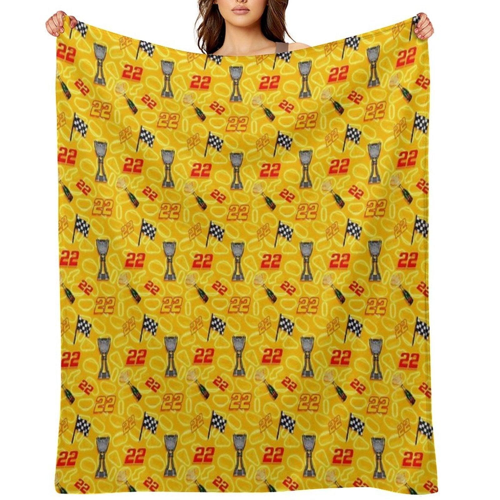 Joey Logano But It’s A Looping Pattern (yellow) Throw Blanket