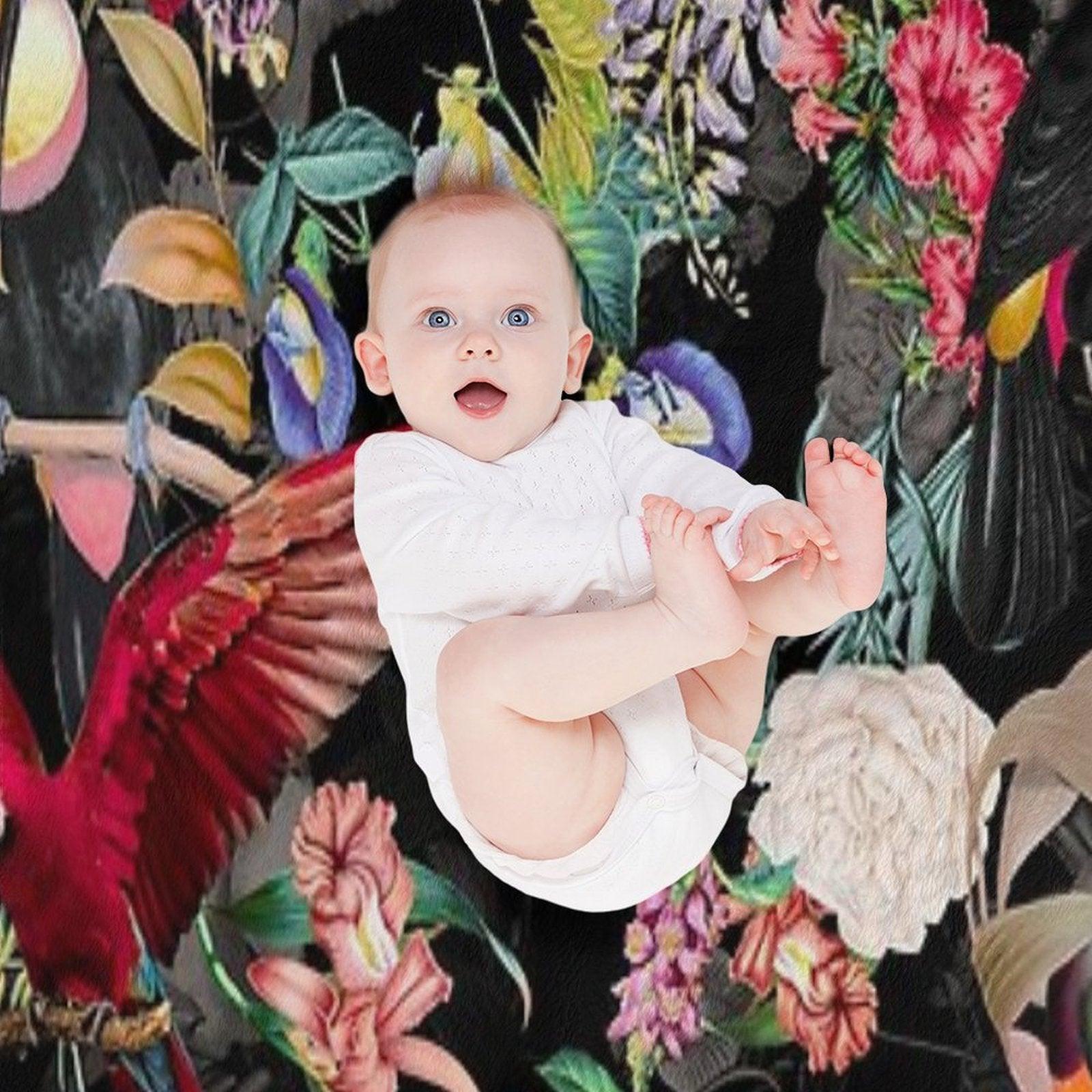 Floral And Birds IX Throw Blanket
