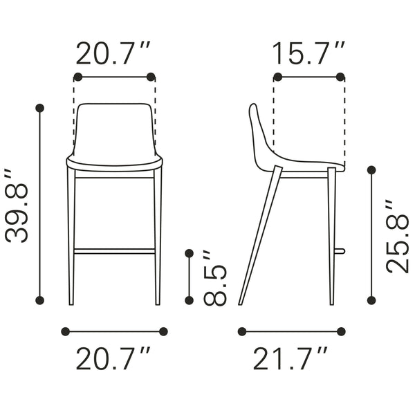 Magnus Counter Stool (Set of 2) Brown & Walnut