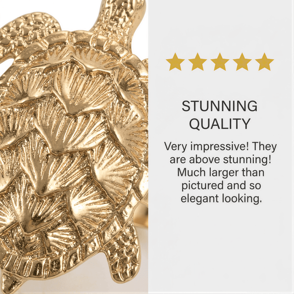 Gold Turtle Napkin Rings – Golden Shell