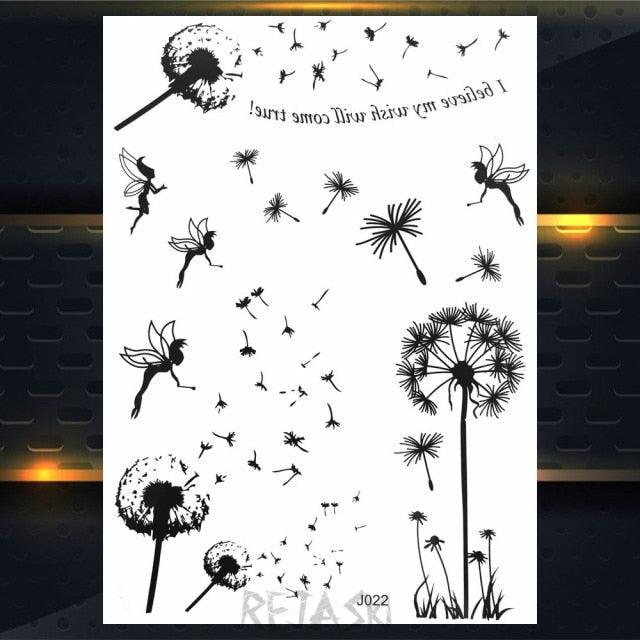 53 Sheets Black Lace Temporary Tattoos Sticker Butterfly Flower Fake Tatoo Sticker Sexy  Black Henna Temporary Tattoos For Women