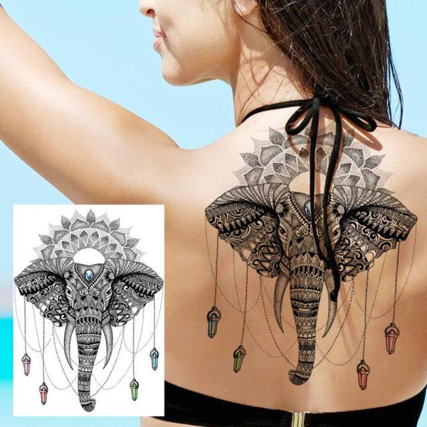 53 Sheets Black Lace Temporary Tattoos Sticker Butterfly Flower Fake Tatoo Sticker Sexy  Black Henna Temporary Tattoos For Women