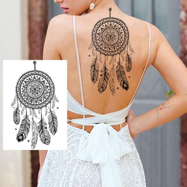 53 Sheets Black Lace Temporary Tattoos Sticker Butterfly Flower Fake Tatoo Sticker Sexy  Black Henna Temporary Tattoos For Women