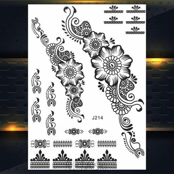 53 Sheets Black Lace Temporary Tattoos Sticker Butterfly Flower Fake Tatoo Sticker Sexy  Black Henna Temporary Tattoos For Women