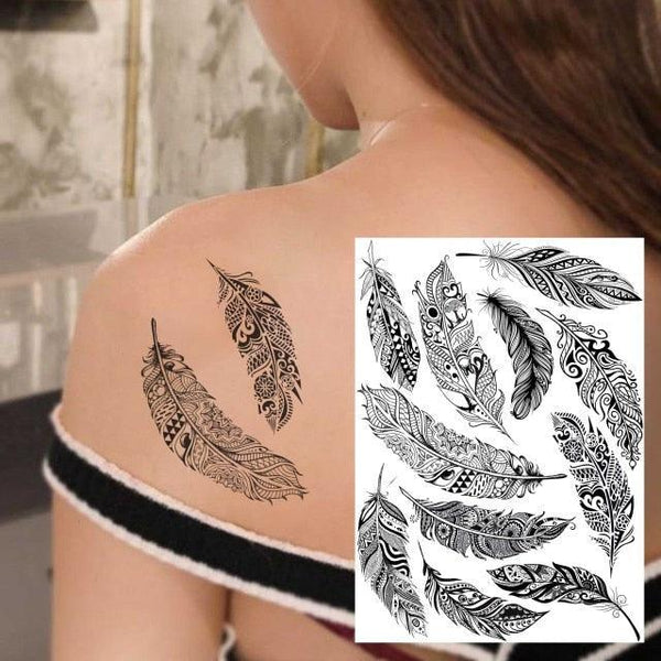 53 Sheets Black Lace Temporary Tattoos Sticker Butterfly Flower Fake Tatoo Sticker Sexy  Black Henna Temporary Tattoos For Women
