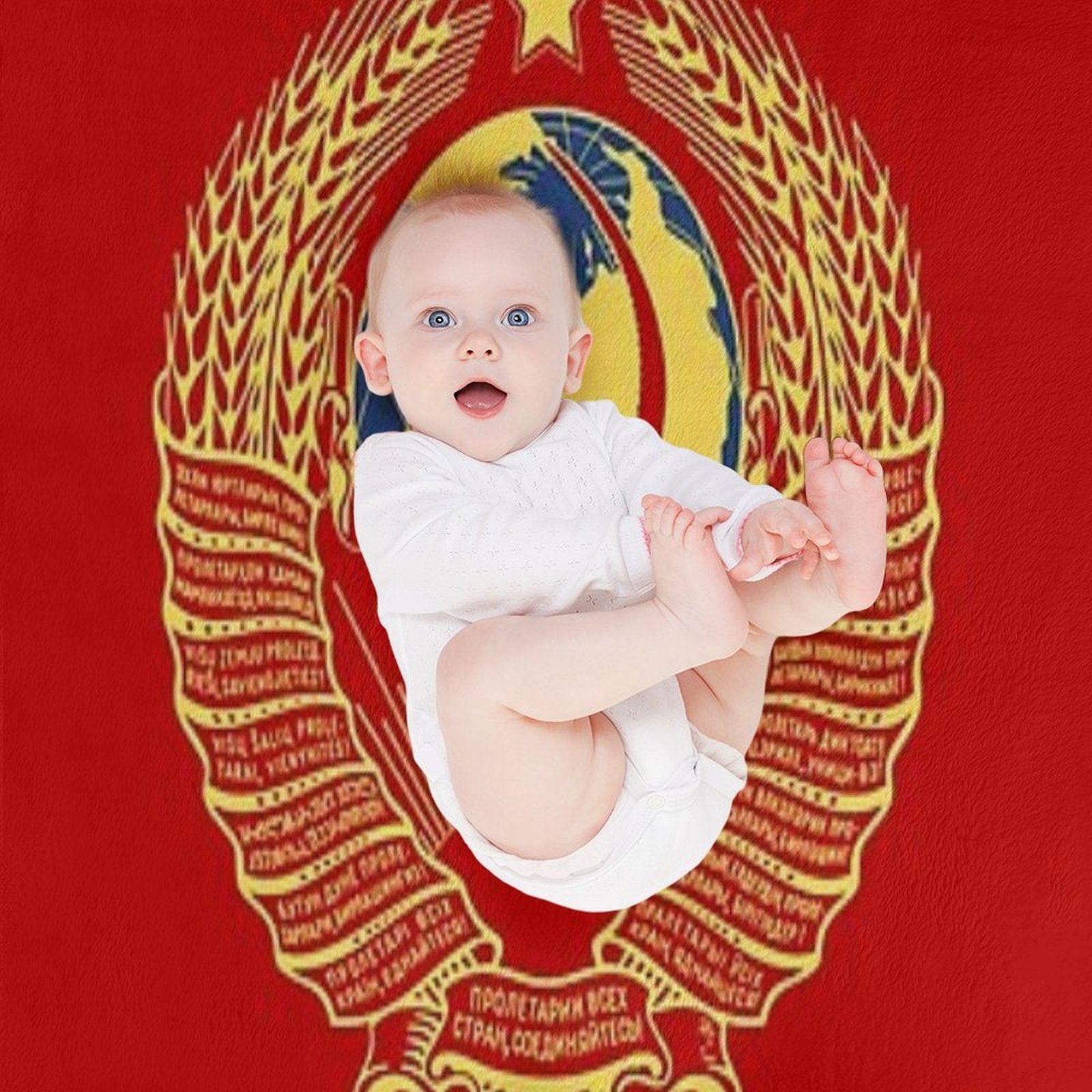 Golden Soviet Union Flag Premium Throw Blanket