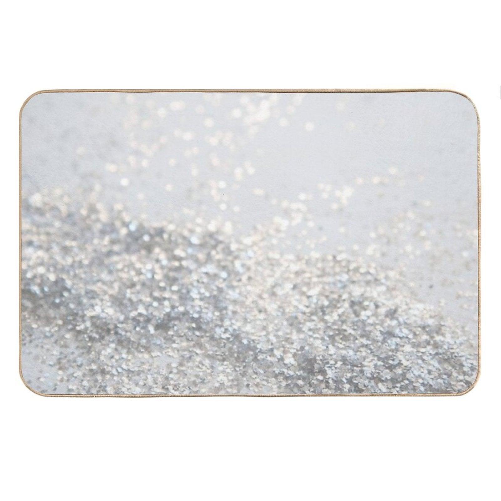 Silver Gray Glam #3 (Photo of Glitter Only - Not Reflective) Bath Mat