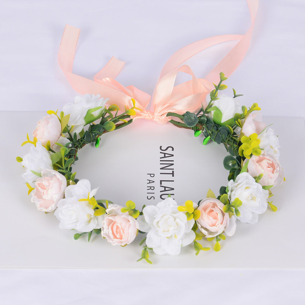 Flower garland super fairy bridal headpiece handmade simulation flower fairy headpiece wedding photography hair accessory