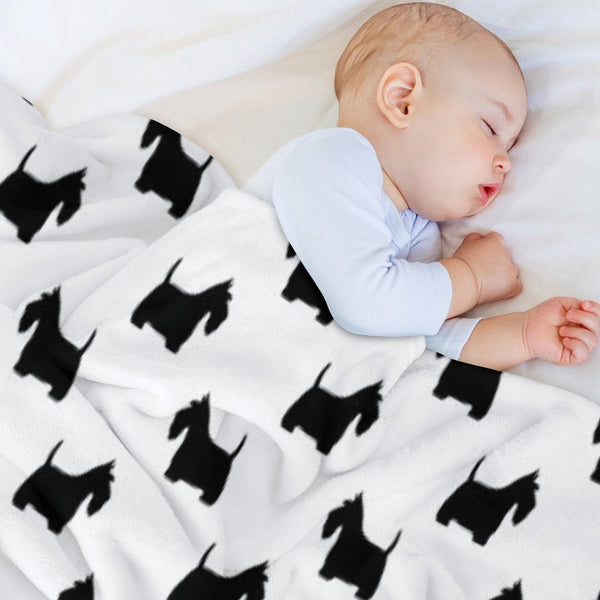 Scottish Terrier Silhouette(s) Black Scottie Dog Premium Throw Blanket