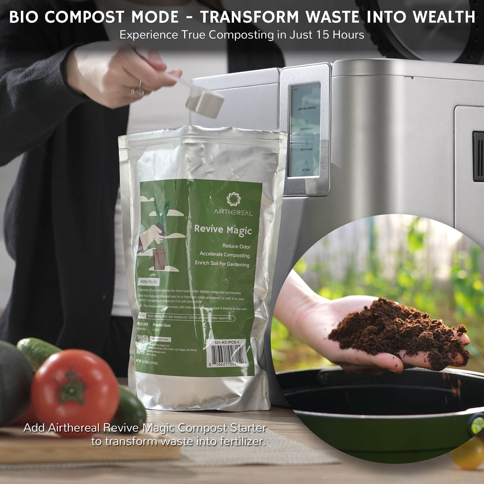 Revive R800 5L WiFi Kitchen Composter Airthereal