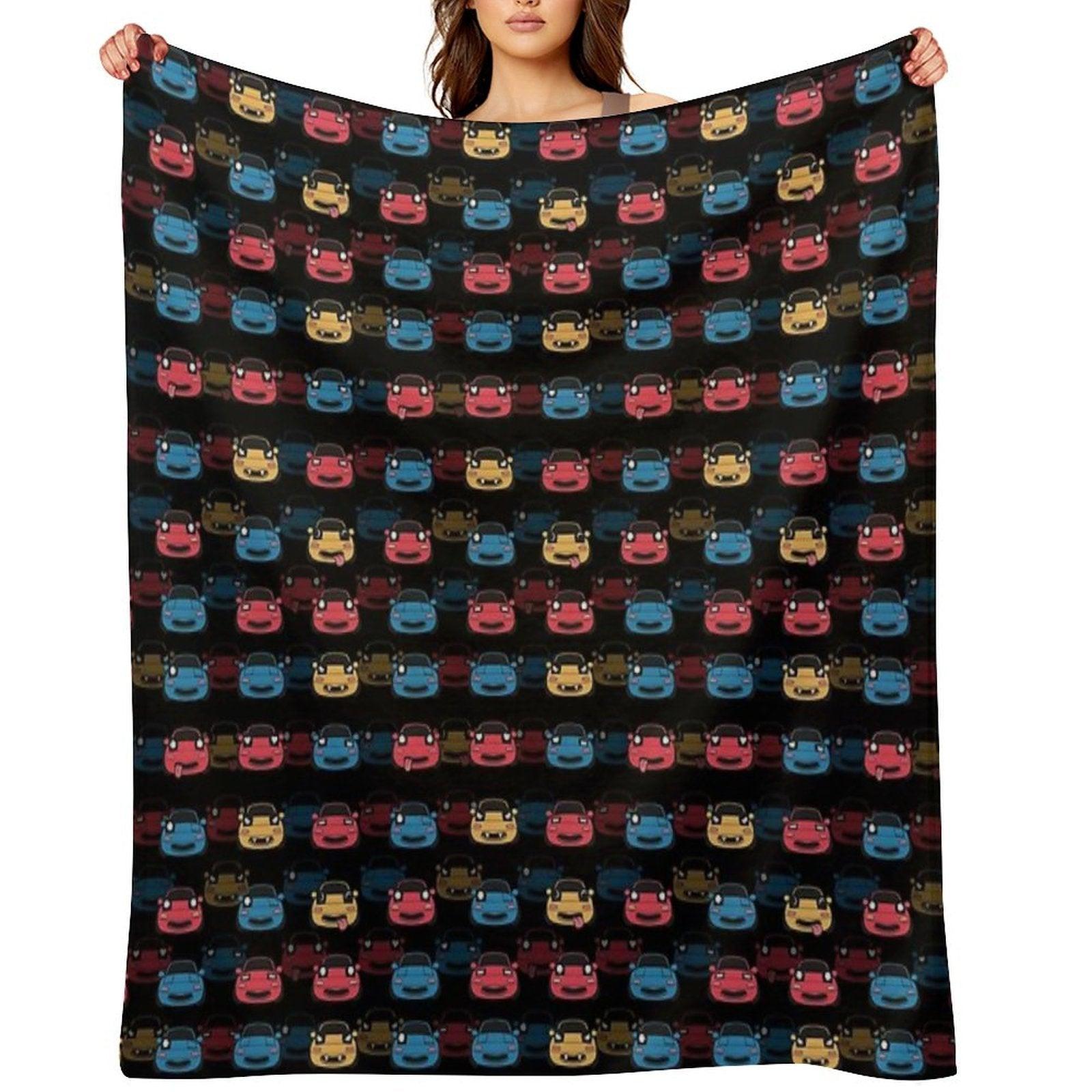 MIATA PATTERN BLACK Throw Blanket