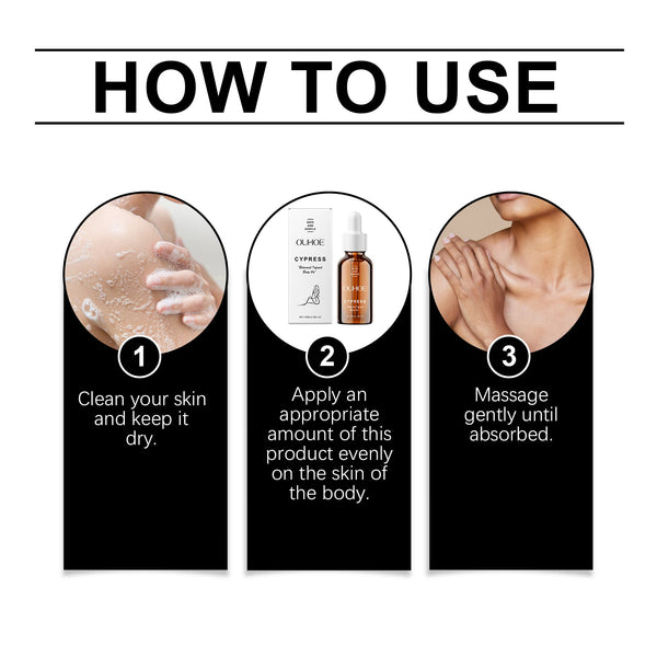 Cypress Body Oil，Daily Gently Moisturizes Whole Body Skin With Cypress Plant Body Care Massage Essential Oil