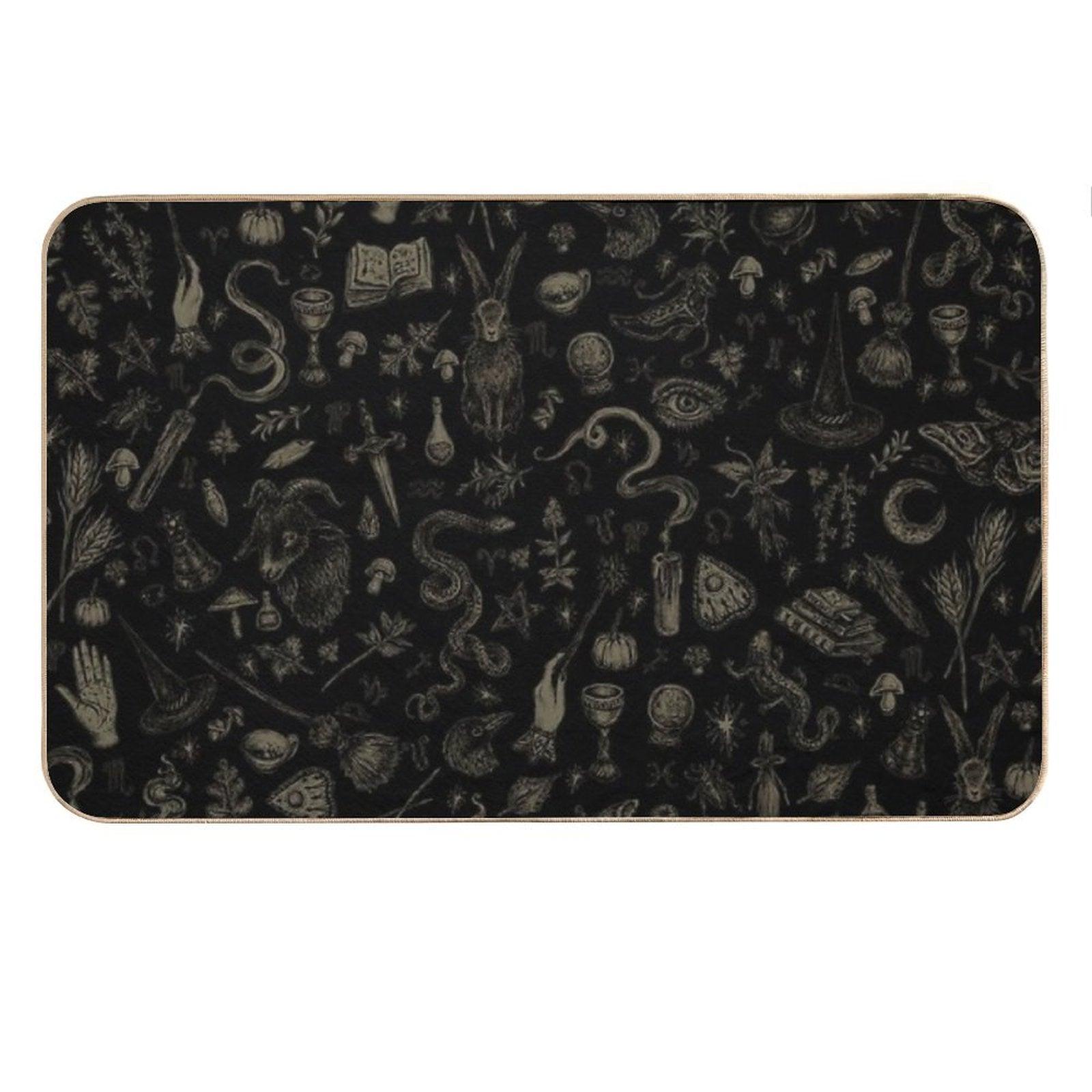 Just Witch Things (black And Beige) Bath Mat
